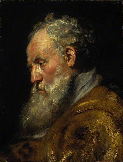 A Study of a Head (Saint Ambrose), 1618, Peter Paul Rubens