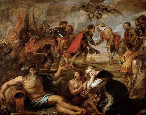 Meeting of King Ferdinand and Cardinal-infante Ferdinand at Nördlingen, 1634, Peter Paul Rubens