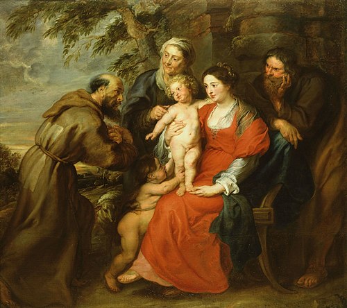 The Holy Family with Saint Francis, 1625, Pierre Paul Rubens
