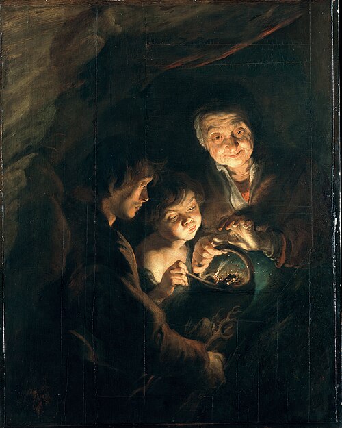 Old Woman with a Basket of Coal, 1650, Pierre Paul Rubens