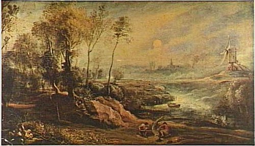 Paysage à l'oiseleur, 1640, Pierre Paul Rubens