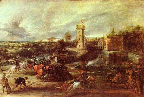 Tournament near the Moats of the Château de Steen, 1639, Peter Paul Rubens