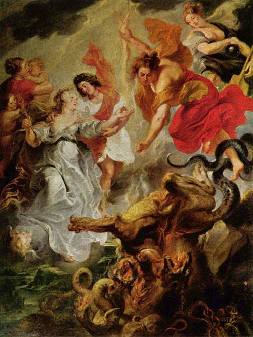 The final reconciliation between Maria de' Medici and her son, Louis XIII of France, 1622-1625, 1623, Peter Paul Rubens