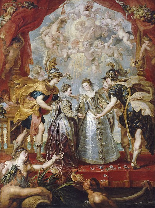 Exchange of the princesses between Spain and France on 9 november 1615 at Hendaye, 1623, Peter Paul Rubens