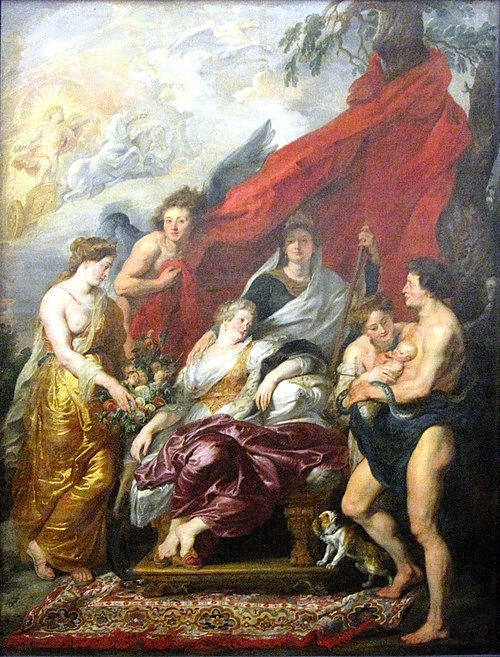 The Birth of the Dauphin at Fontainebleau, 27 September 1601, 1623, Peter Paul Rubens