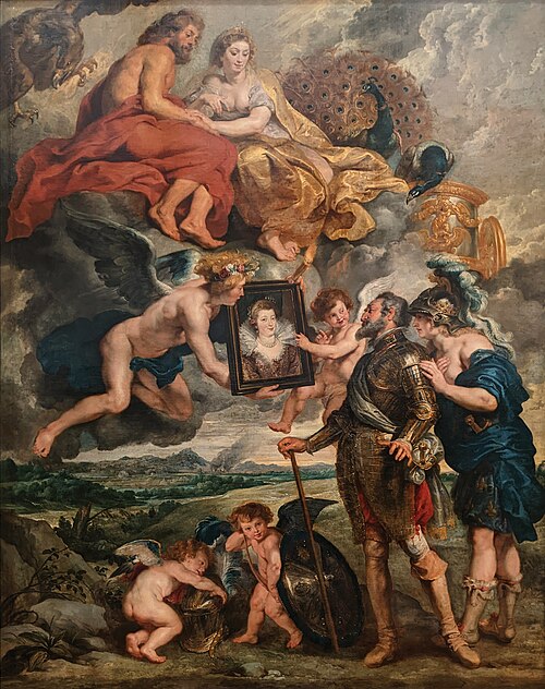 The Presentation of Marie de' Medici's Portrait to Henry IV, 1623, Peter Paul Rubens