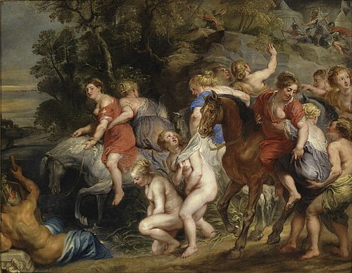 Cloelia Passing the Tiber, 1650, Peter Paul Rubens