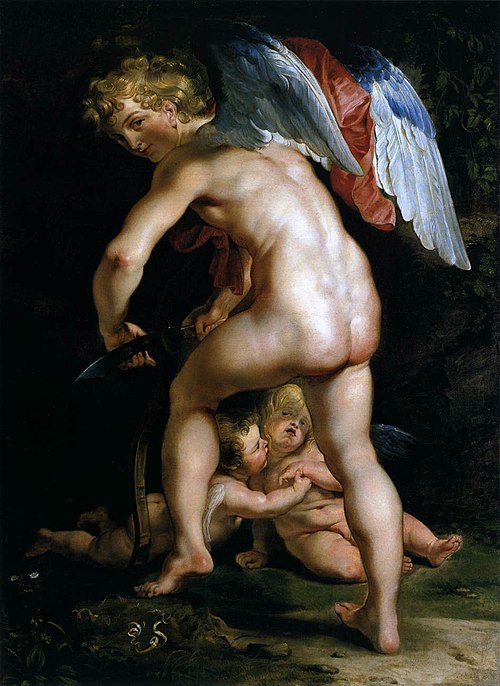 Cupid (Eros) Carves the Bow, 1614, Pierre Paul Rubens