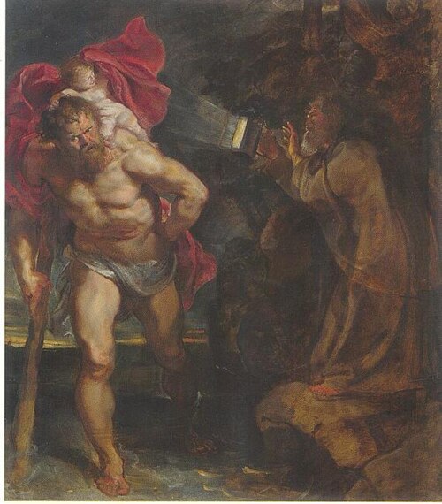 Saint Christopher and the hermit, 1612, Pierre Paul Rubens