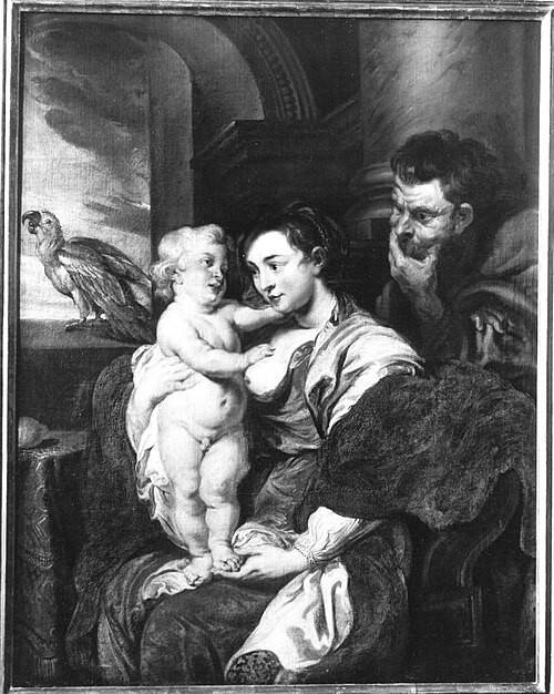 Holy family with the parrot, 1608, Pierre Paul Rubens
