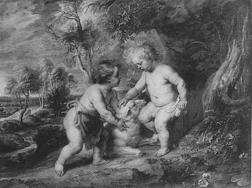 Jesus and Child St John with a lamb, 1628, Pierre Paul Rubens