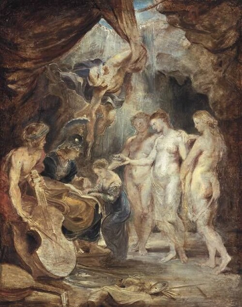The Education of Maria de Medici (study), 1622, Peter Paul Rubens