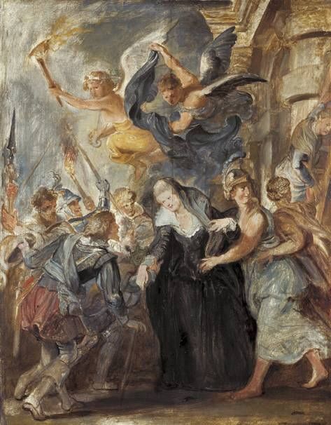 Maria de' Medici's flight to Blois (sketch), 1622, Peter Paul Rubens