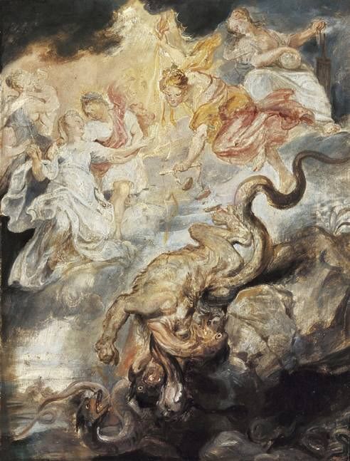 The final reconciliation between Maria de' Medici and her son, Louis XIII of France (sketch), 1622, Peter Paul Rubens