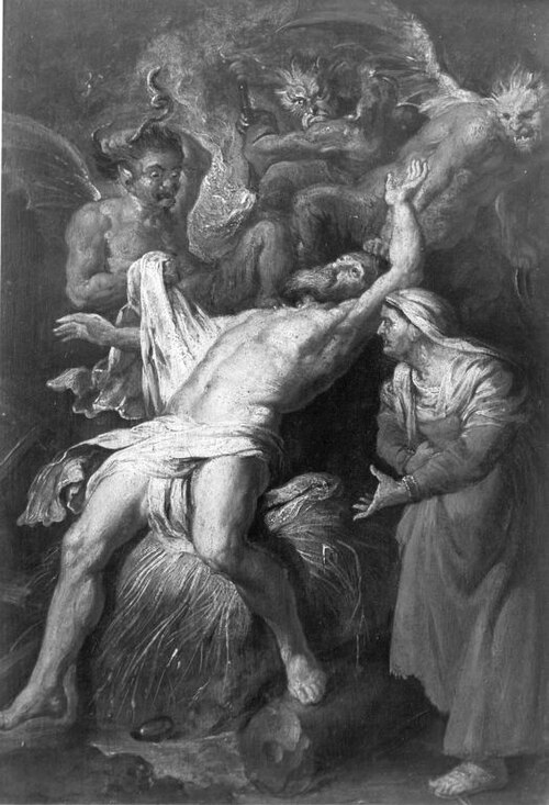 Mocking of Hiob, 1608, Peter Paul Rubens