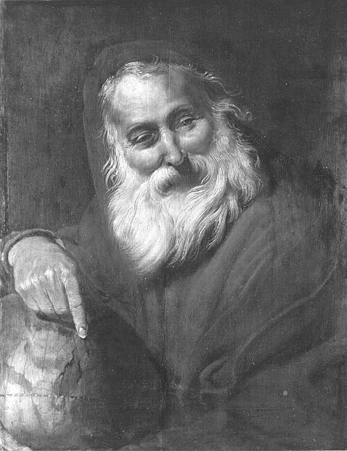 Der lachende Philosoph (Demokrit) (Schule), 1608, Peter Paul Rubens