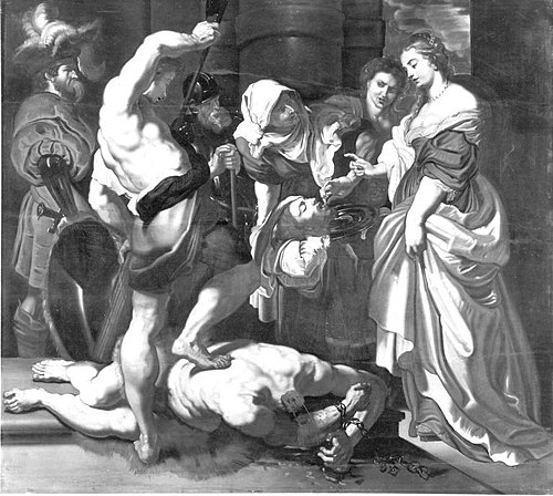 Salome is given the head of John the Baptist by the executioner, 1608, Peter Paul Rubens
