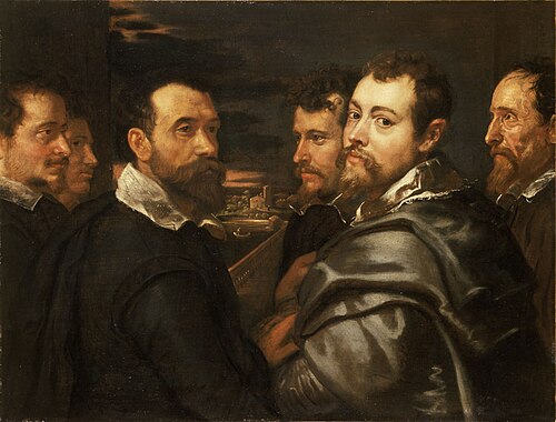Autoportrait dans un cercle d'amis de Mantoue, 1602, Pierre Paul Rubens