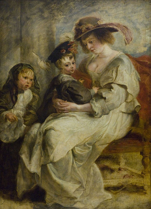 Portrait of Helena Fourment with Two of Her Children, 1636, Peter Paul Rubens