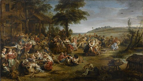 Feasting and dancing peasants, 1635, Peter Paul Rubens