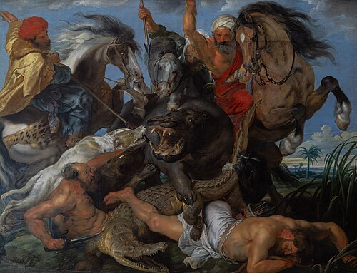 The Hippopotamus and Crocodile Hunt, 1615, Peter Paul Rubens