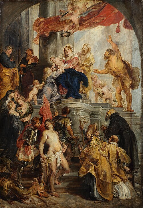 Enthroned Madonna with Child and Saints, 1628, Peter Paul Rubens