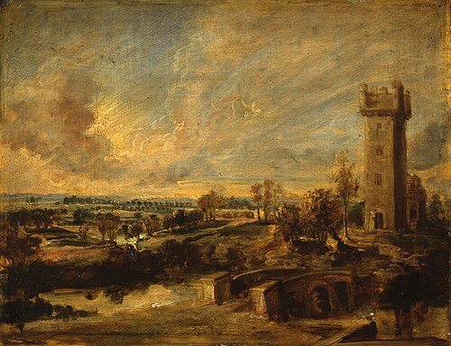 Landscape with Tower, 1640, Peter Paul Rubens