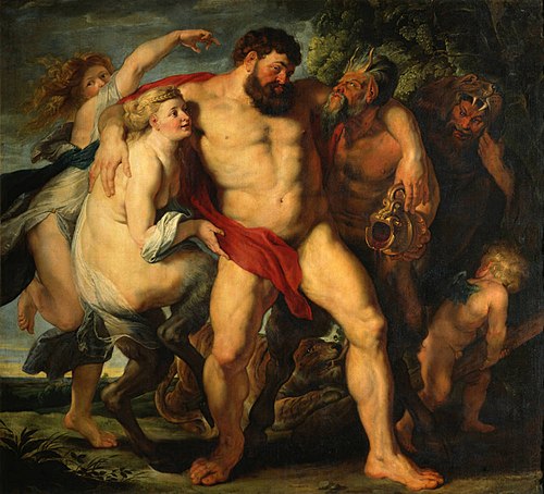 The Drunken Hercules being Led by a Satyr Couple, 1615, Pierre Paul Rubens