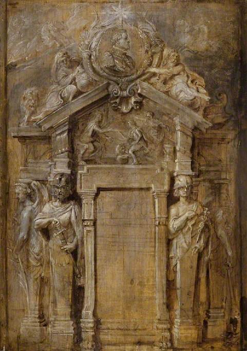Design for the title page of the Pompa Introitus...Ferdinandi, 1638, Peter Paul Rubens