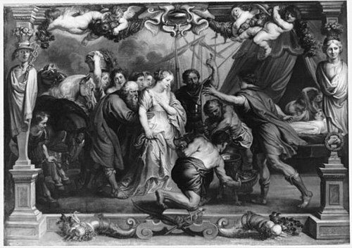 Briseis Returning to Achilles, 1667, Peter Paul Rubens