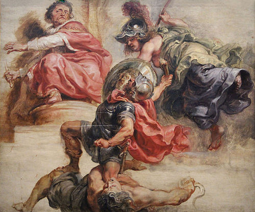 Wisdom triumphant over war and discord under the government of James I of England, 1632, Peter Paul Rubens