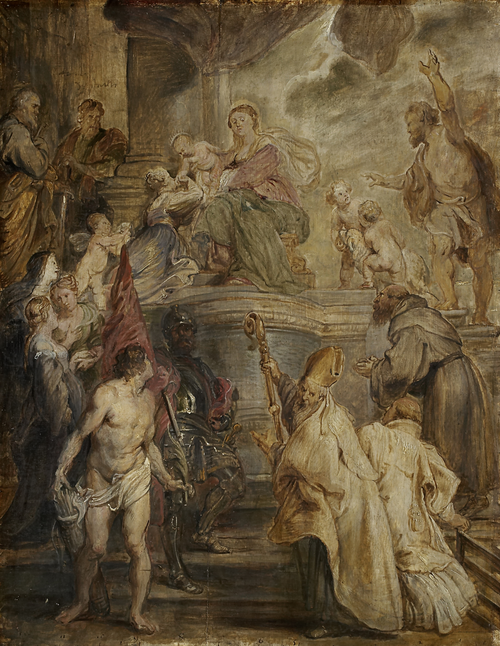 The Mystic Marriage of St Catherine (Colour Sketch for the Altar of the Church of the Augustinian Fa, 1628, Pierre Paul Rubens