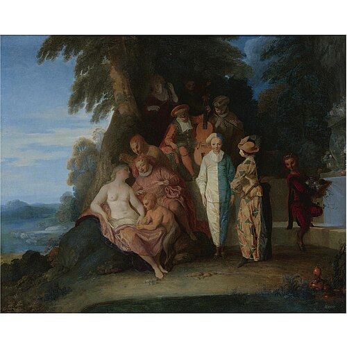 A scene inspired by the Commedia Dell'arte., , Claude Gillot