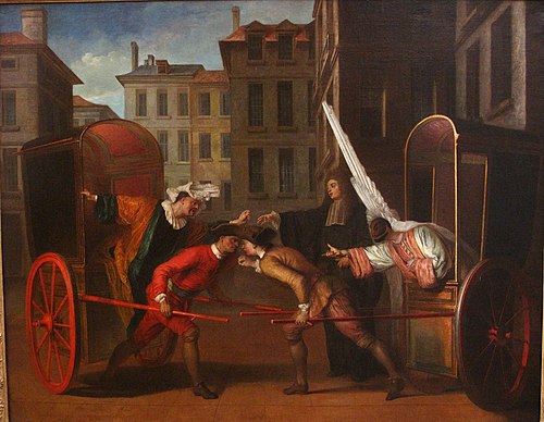 Les deux carrosses, 1707, Claude Gillot