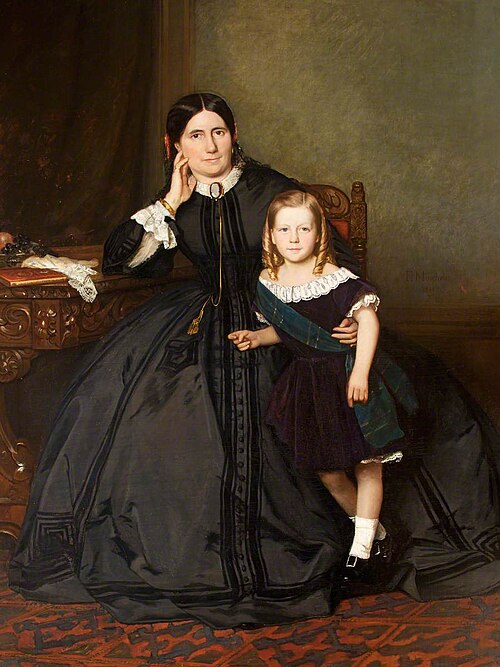 Eliza Crawshay, née Harris, with Her Son, 1864, Felix Moscheles