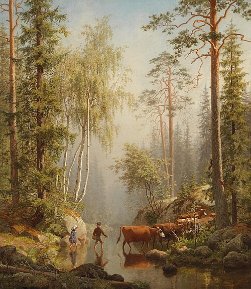 In the Woodland Stream, 1872, Carl Henrik Bogh