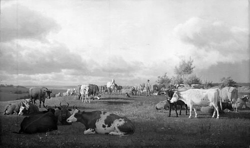 At the milking parlor, 1870, Carl Henrik Bogh