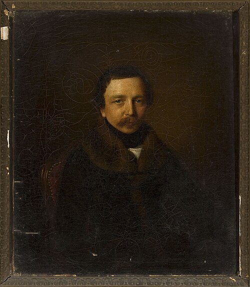 Portrait of a man in a coat with a fur collar, , Daniel Gevril