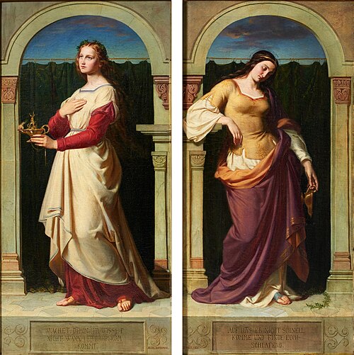 The Wise and Foolish Virgin, 1856, Julius Wilhelm Louis Rotermund