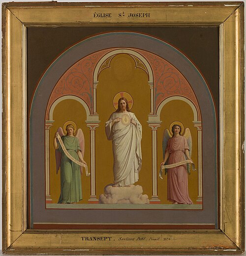 Esquisse pour l'église Saint-Joseph : Le Sacré-Coeur, 1874, Savinien Petit