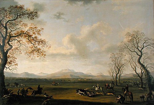 Ferdinand Ier chassant le sanglier à Carditello, 1783, Jacob Philipp Hackert