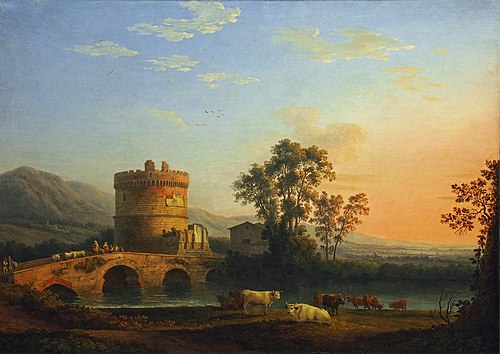 Grabmal der Plautier und Ponte Lucano, 1780, Jacob Philipp Hackert