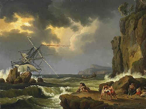 Coastal landscape with Sea Storm, 1773, Jacob Philipp Hackert