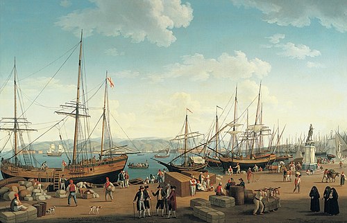 View of the Port of Messina, from the Palazzo del Senato, 1791, Jacob Philipp Hackert