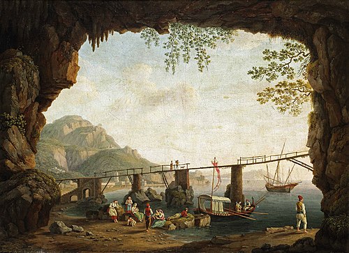 View from the Grotta dell'Annunziata in Maiori, 1804, Jacob Philipp Hackert