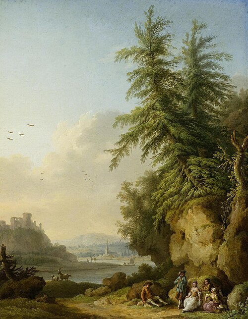 Vue des ruines par une rivière (la Seine), 1767, Jacob Philipp Hackert