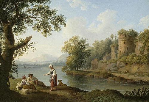 The Tiber in Rome, 1775, Jacob Philipp Hackert