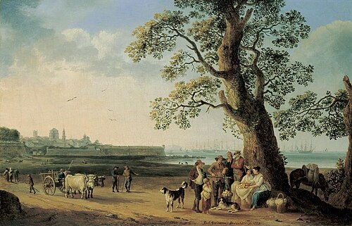 The port of Livorno I, 1779, Jacob Philipp Hackert