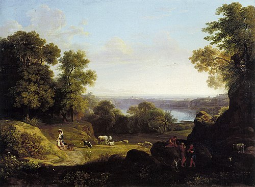 Landscape with Lake Nemi, 1800, Jacob Philipp Hackert
