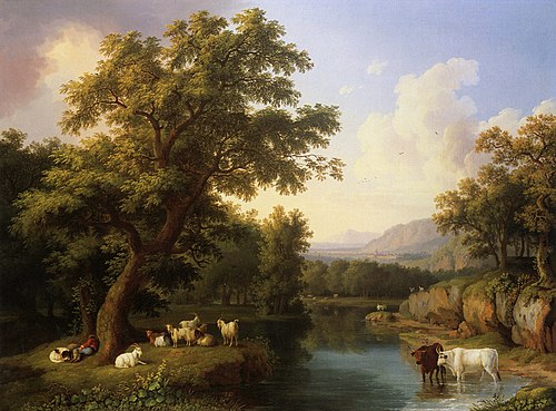 Landscape with the Sanctuary of Loreto by Ancona/Marche (Landscape with a Resting Shepherd), 1776, Jacob Philipp Hackert